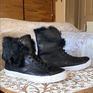 Rebecca Minkoff black leather high top shoe